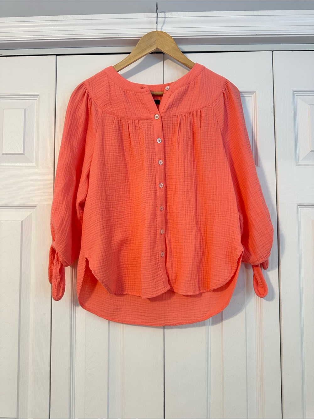 Talbots Lightweight Coral Button-Down Women's Blouse, XS